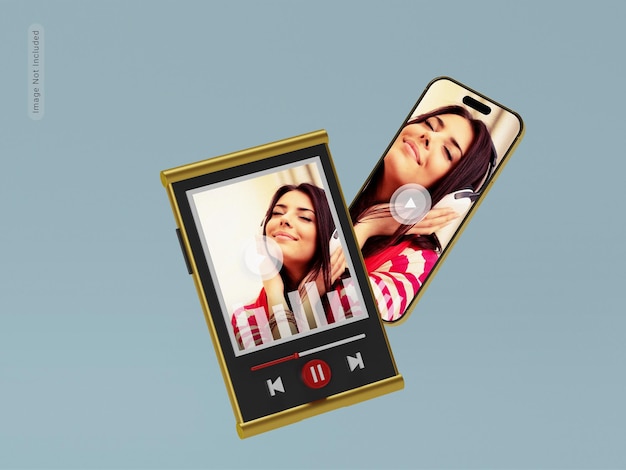 Music player with phone mockup