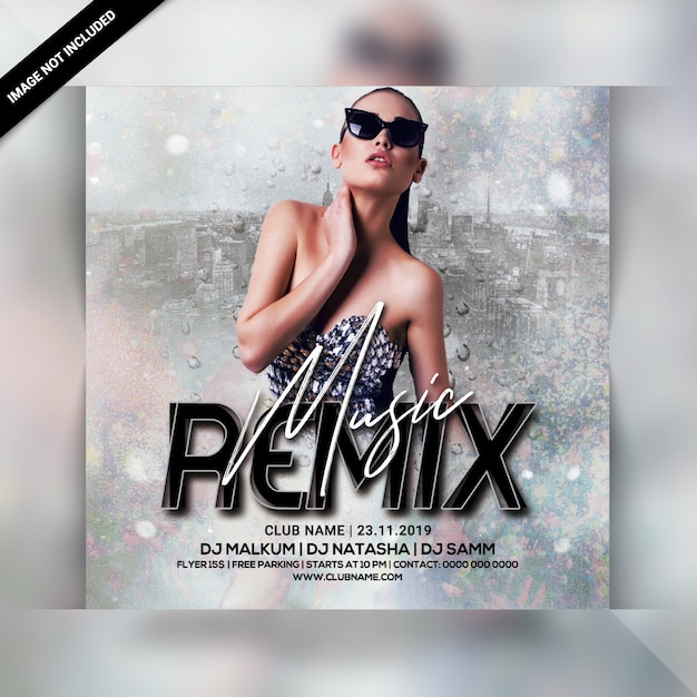 PSD music remix party flyer