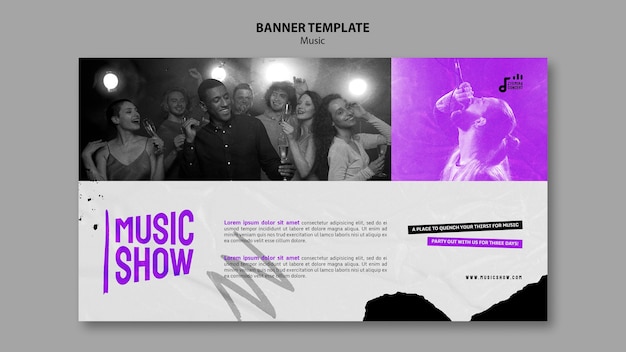 PSD music show banner design template