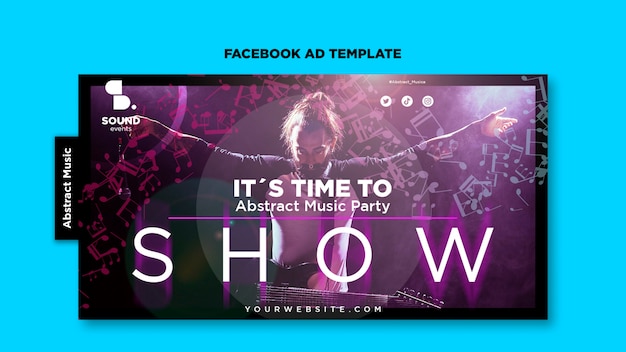 PSD music show facebook template