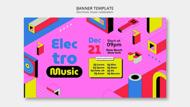 PSD music show horizontal banner