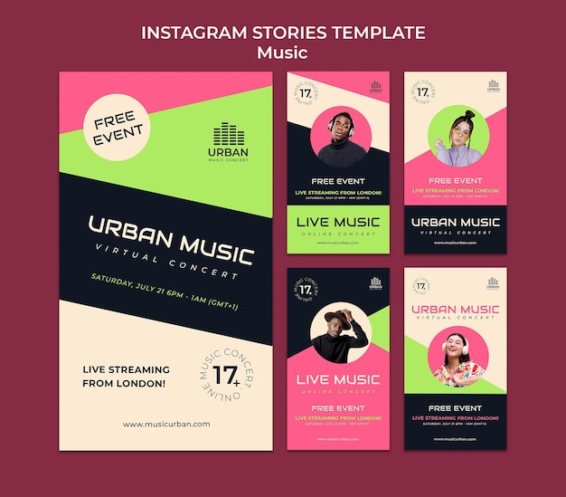 Modello di progettazione di storie di insta per spettacoli musicali