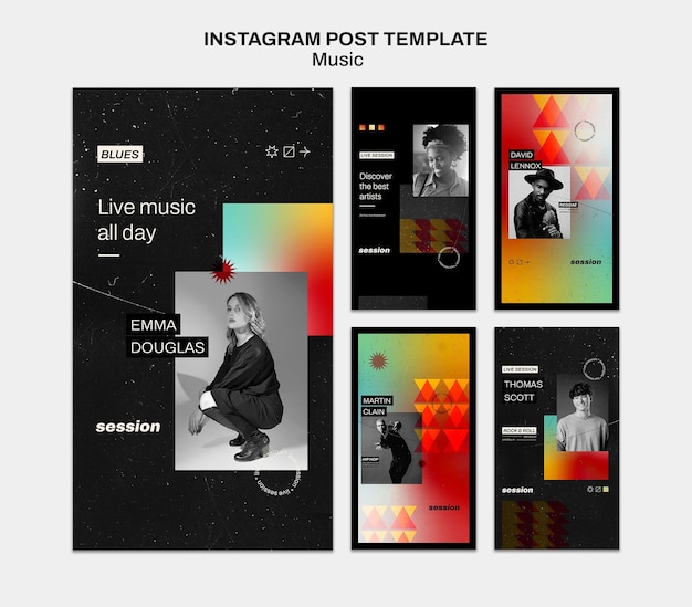 PSD musica mostra storie di instagram