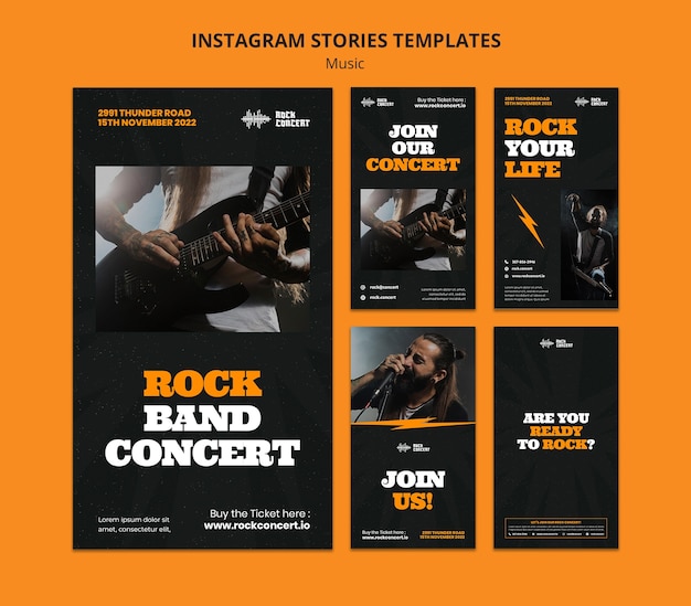 PSD musica mostra storie di instagram