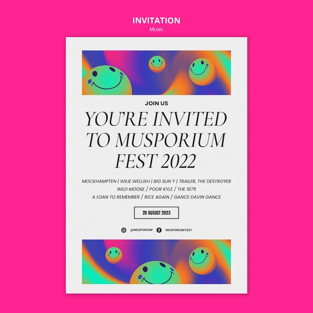 PSD music show invitation template