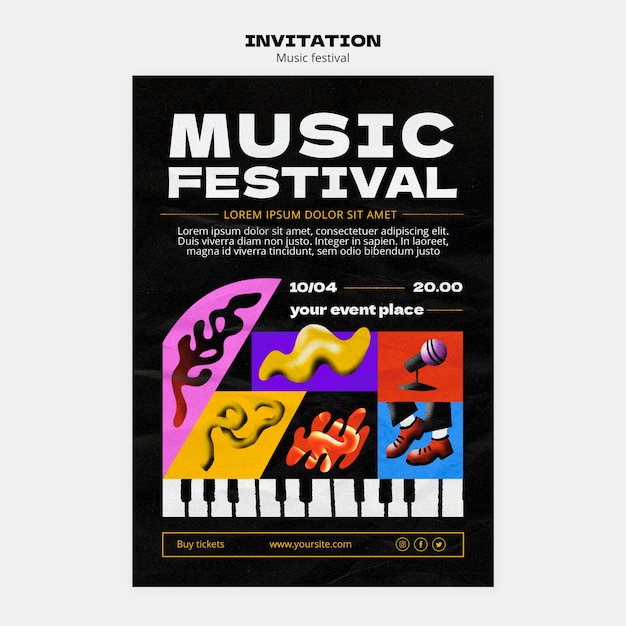 Music show invitation template