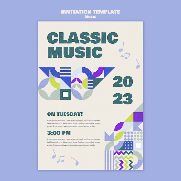 PSD music show invitation template