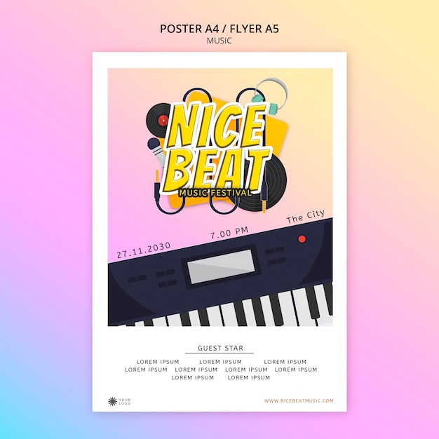 PSD music show poster template