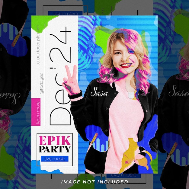 Music show social media with colorful style