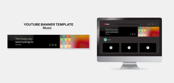 PSD music show youtube banner template
