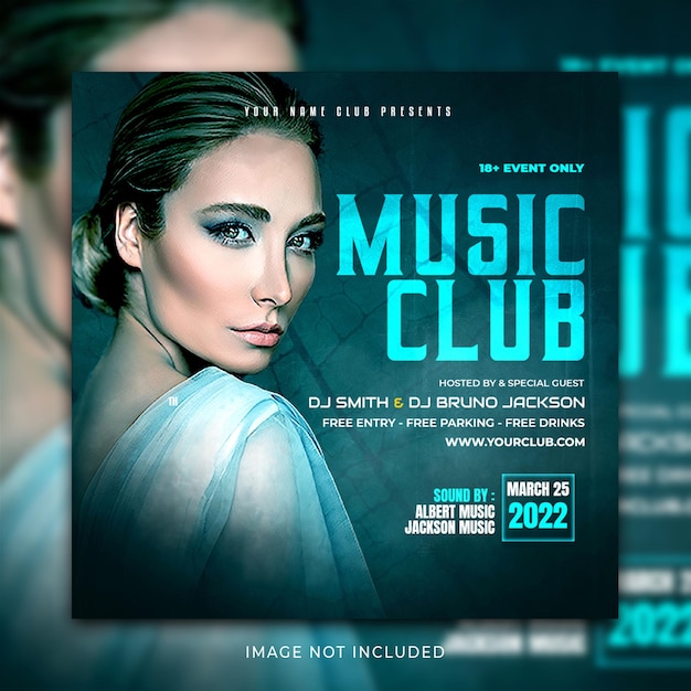 Music social media post and instagram banner promotion template Premium Psd