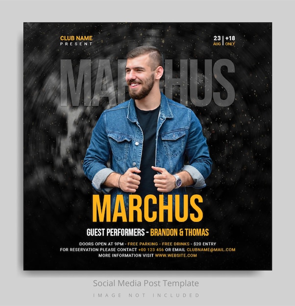 Music social media post template