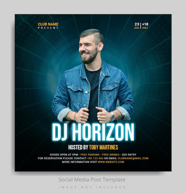 PSD music social media post template