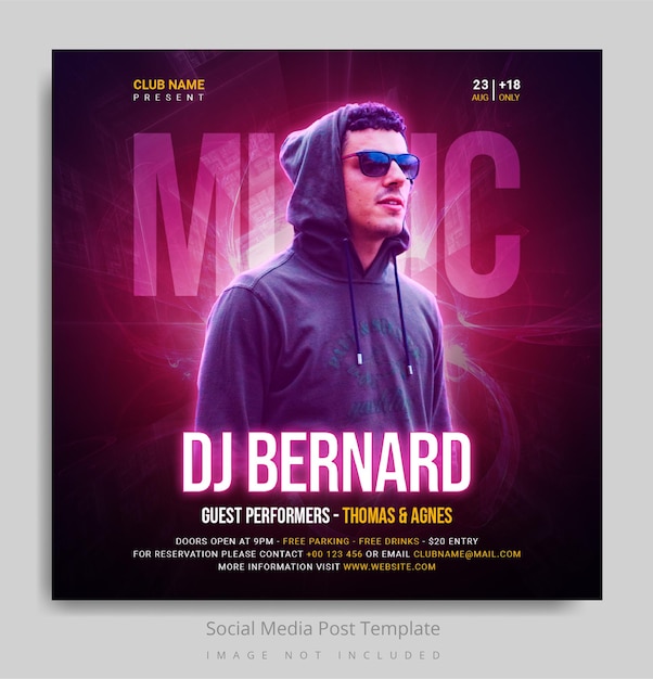 Music social media post template