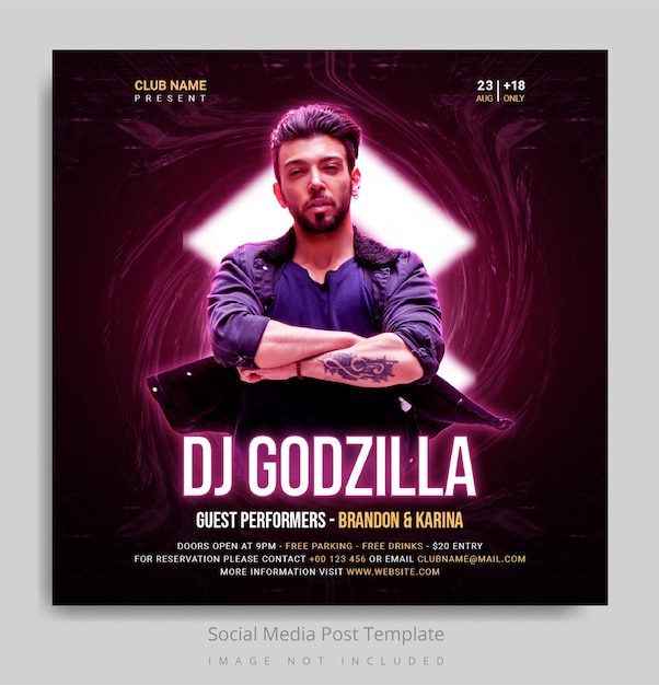 Music social media post template