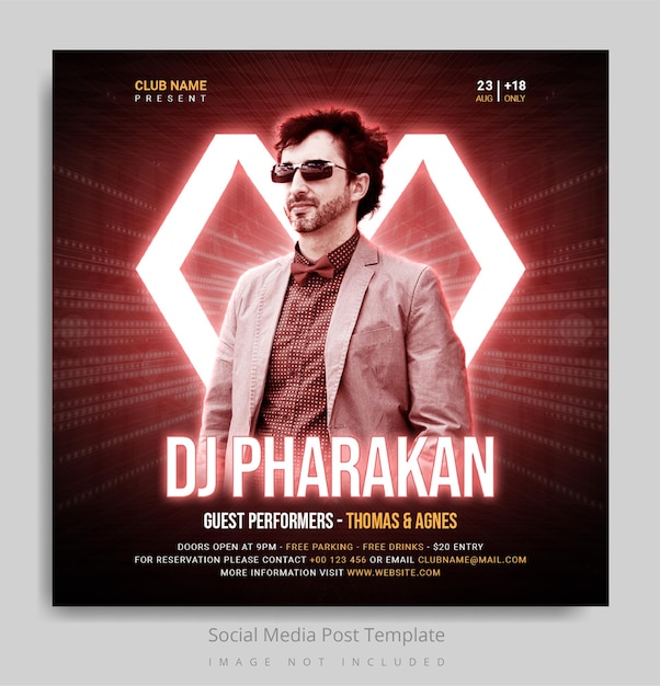 Music social media post template