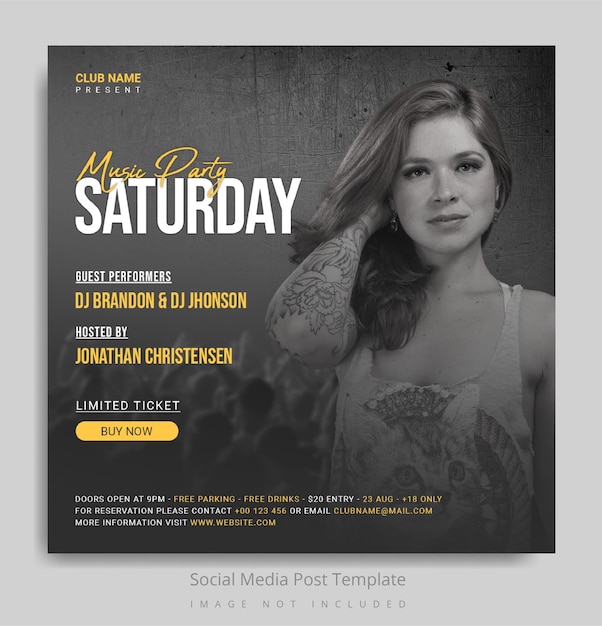 Music social media post template