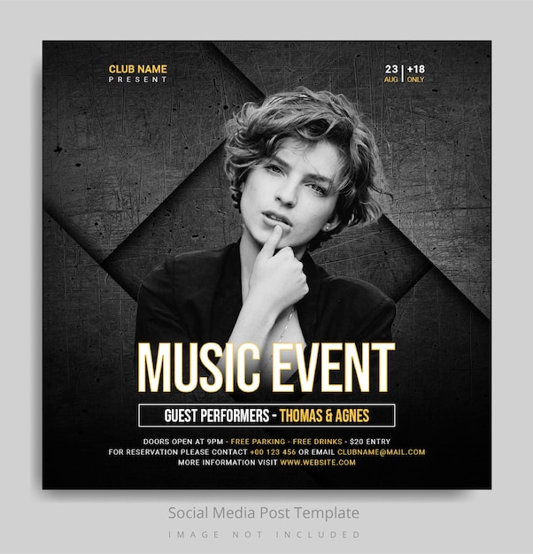 Music social media post template