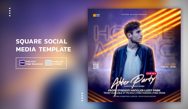 PSD modello di social media musicale