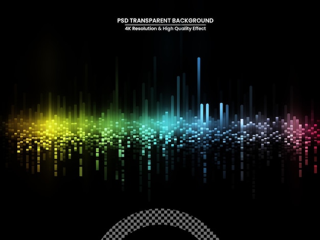 PSD Концепция музыкального звука на прозрачном фоне