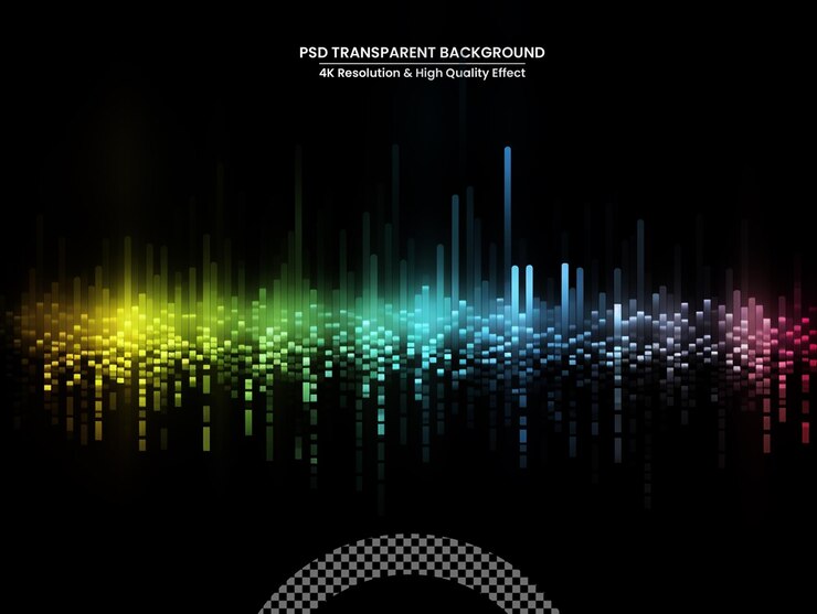 PSD music sound concept transparent background