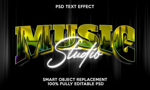 PSD music studio text effect template