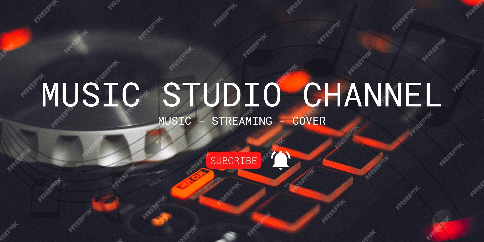 Premium PSD  Music studio  banner template