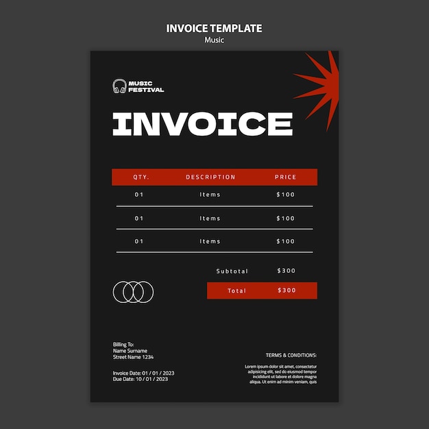 music template design