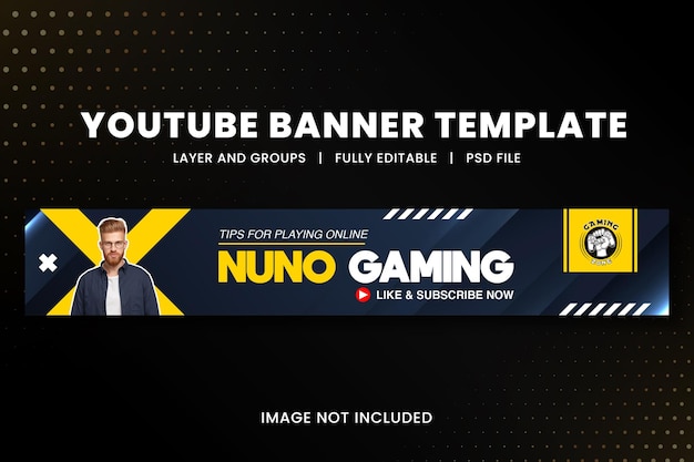 PSD music youtube banner channel template