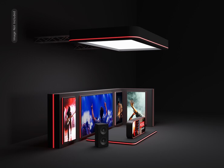 PSD musical event presentation stage mockup