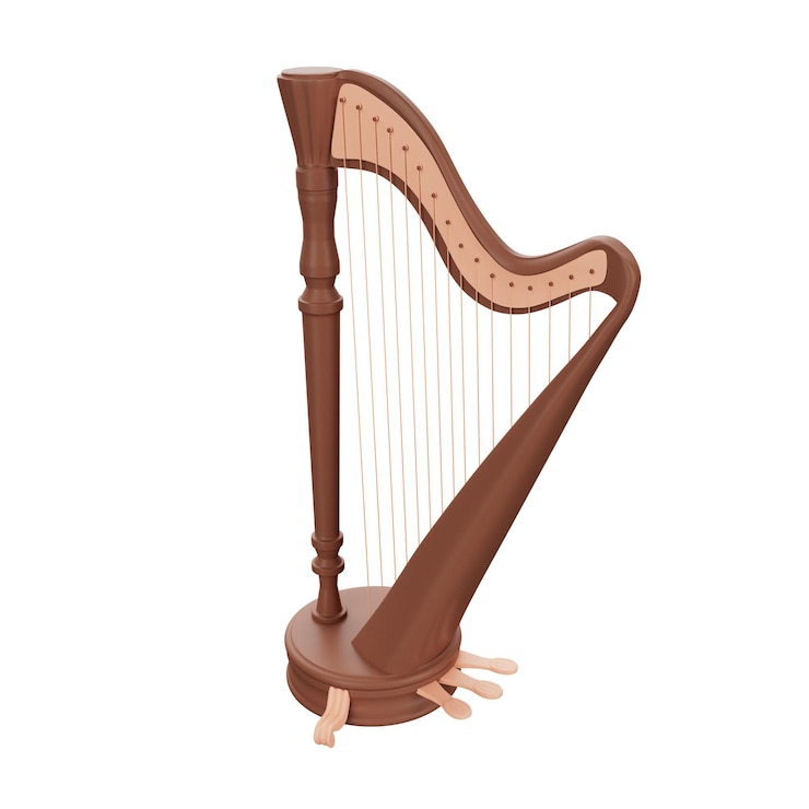 PSD musical instrument 3d illustration