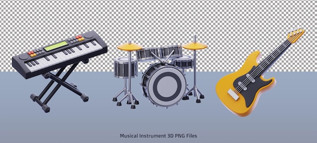 楽器 3D PNG ファイル
