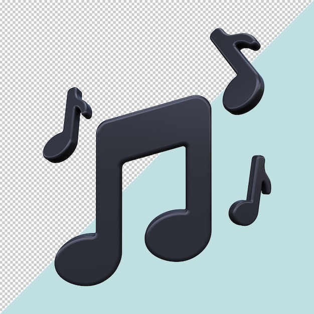 Musical notes icon 3D rendering Premium PSD