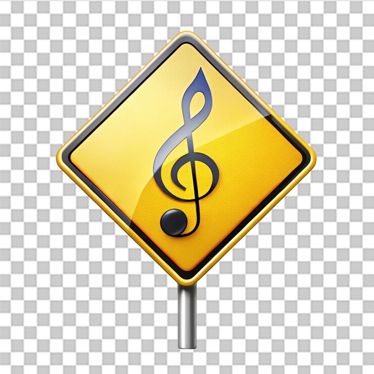PSD musical sign isolated on transparent background