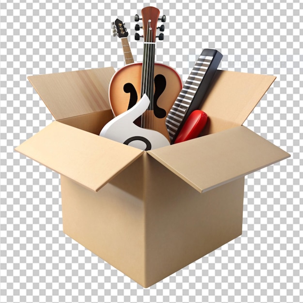 PSD musician s mystery box on transparent background