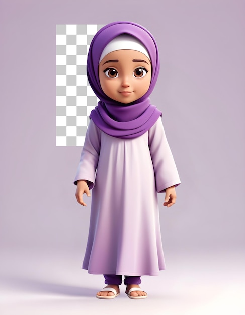 PSD muslim hooded girls 3d character design