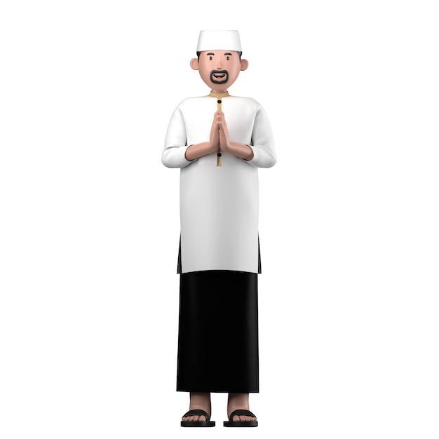 muslim man happy eid ramadan mubarak