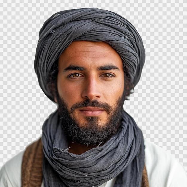 PSD 투명한 배경에 고립된 무슬림 남자