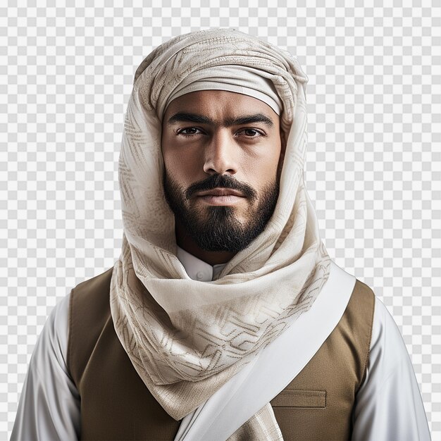 PSD muslim man isolated on a transparent background