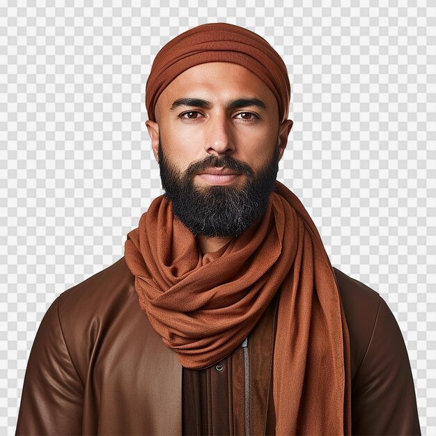 PSD muslim man isolated on a transparent background