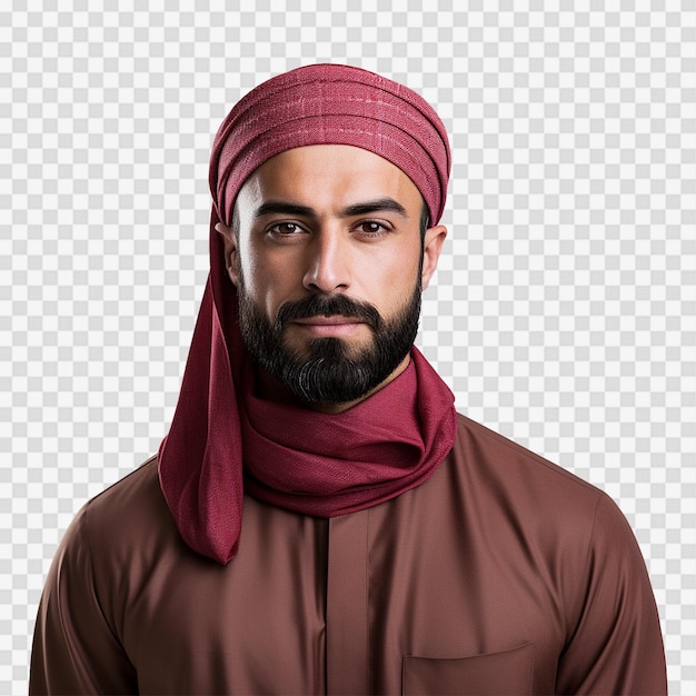 PSD muslim man isolated on a transparent background