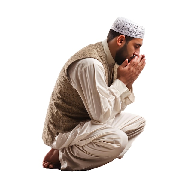 PSD Мусульманин молится в мечети