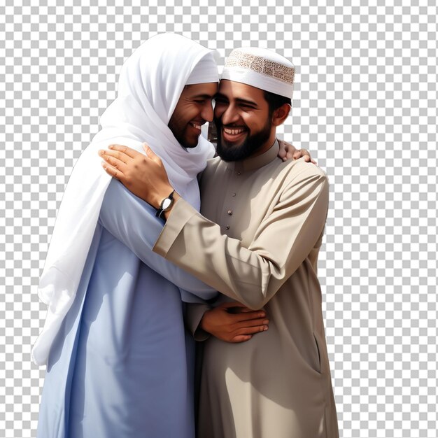 PSD muslim men hugging each other