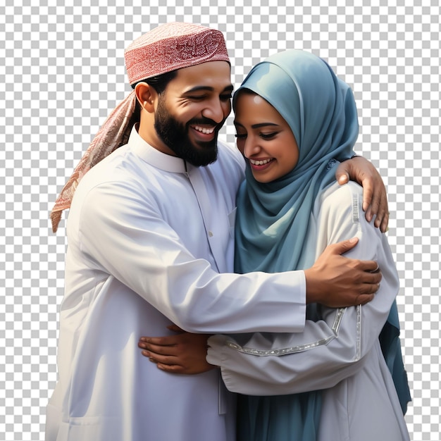 PSD muslim men hugging each other