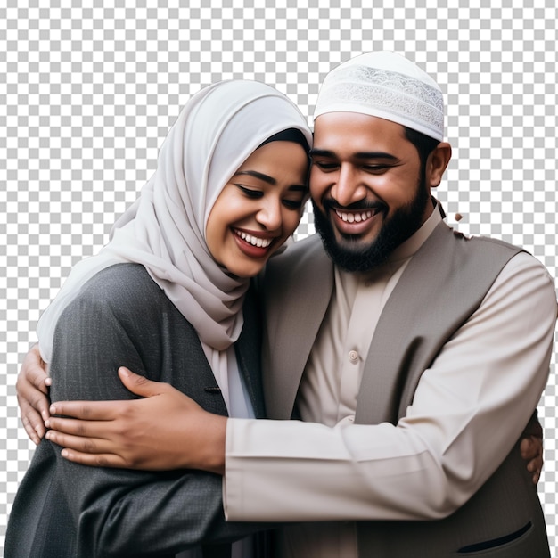 Muslim men hugging each other