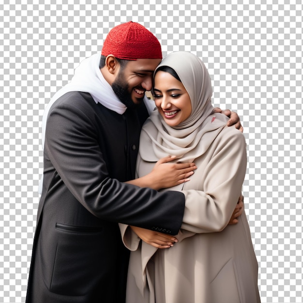 Uomini musulmani che si abbracciano