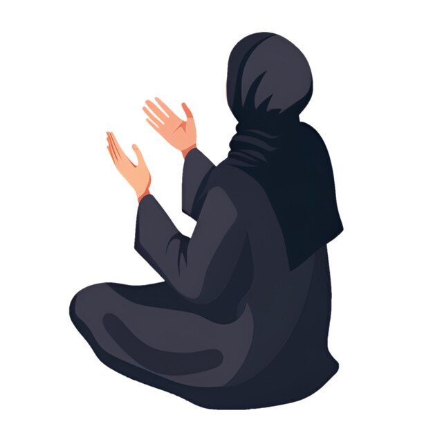 PSD muslim praying art cutout