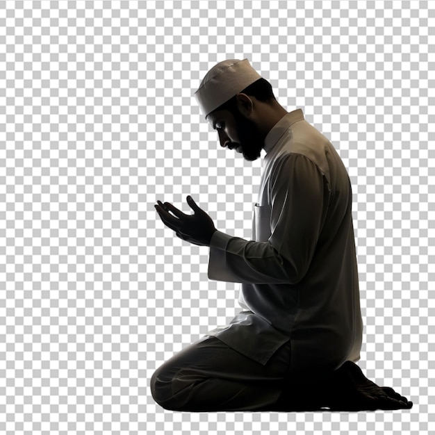 PSD muslim praying silhouette png