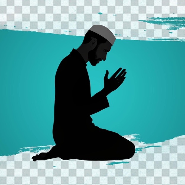 PSD muslim praying silhouette praying symbol