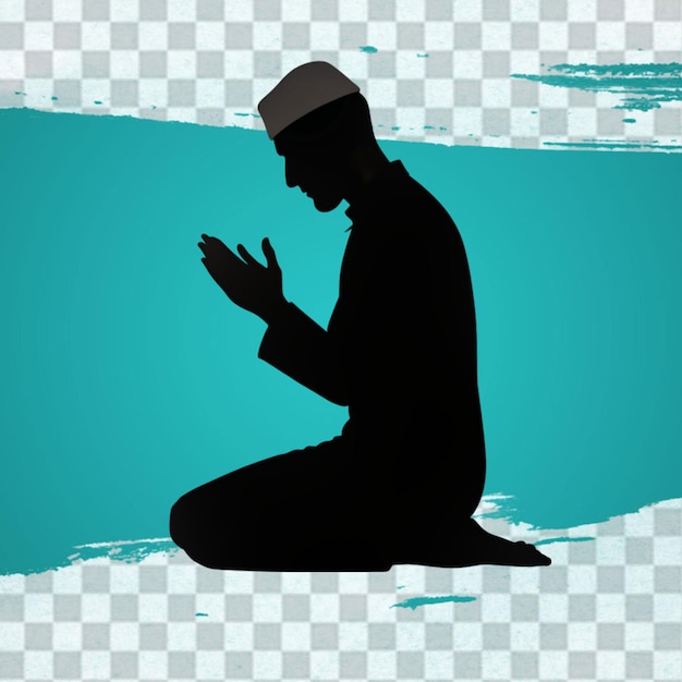 PSD muslim praying silhouette praying symbol